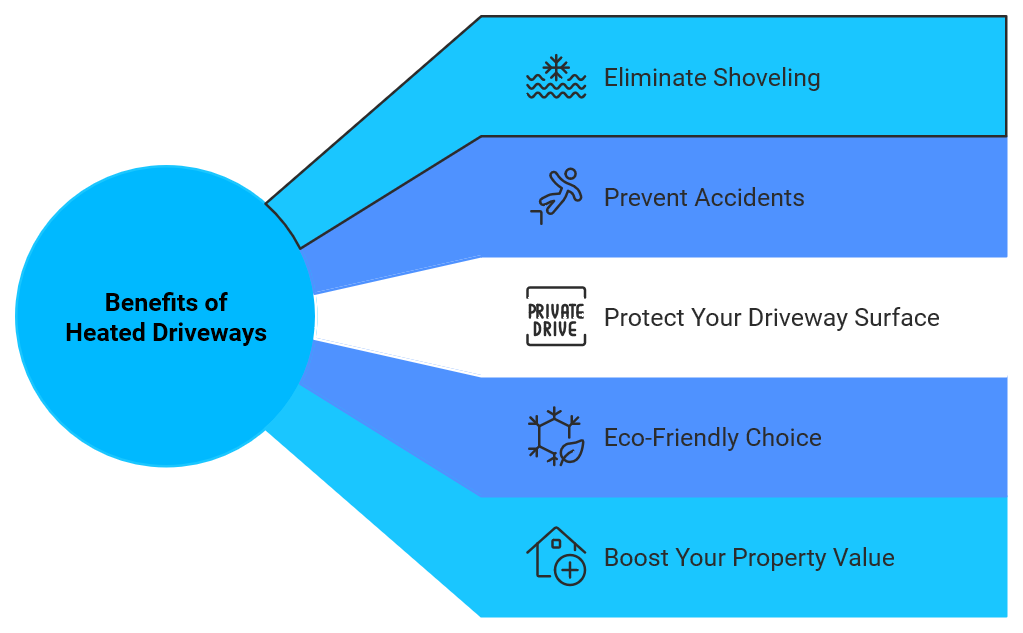 benefits of heated driveway infographic